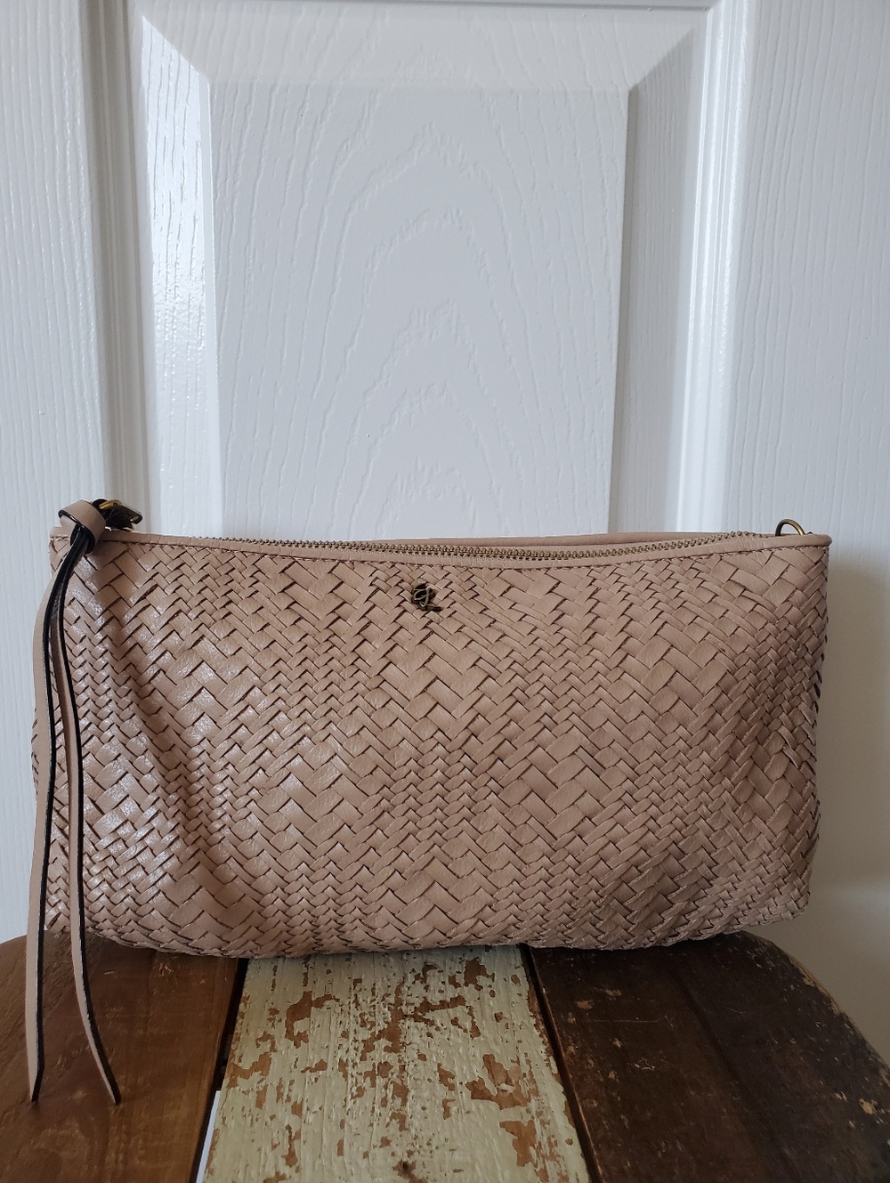 Woven Leather Clutch